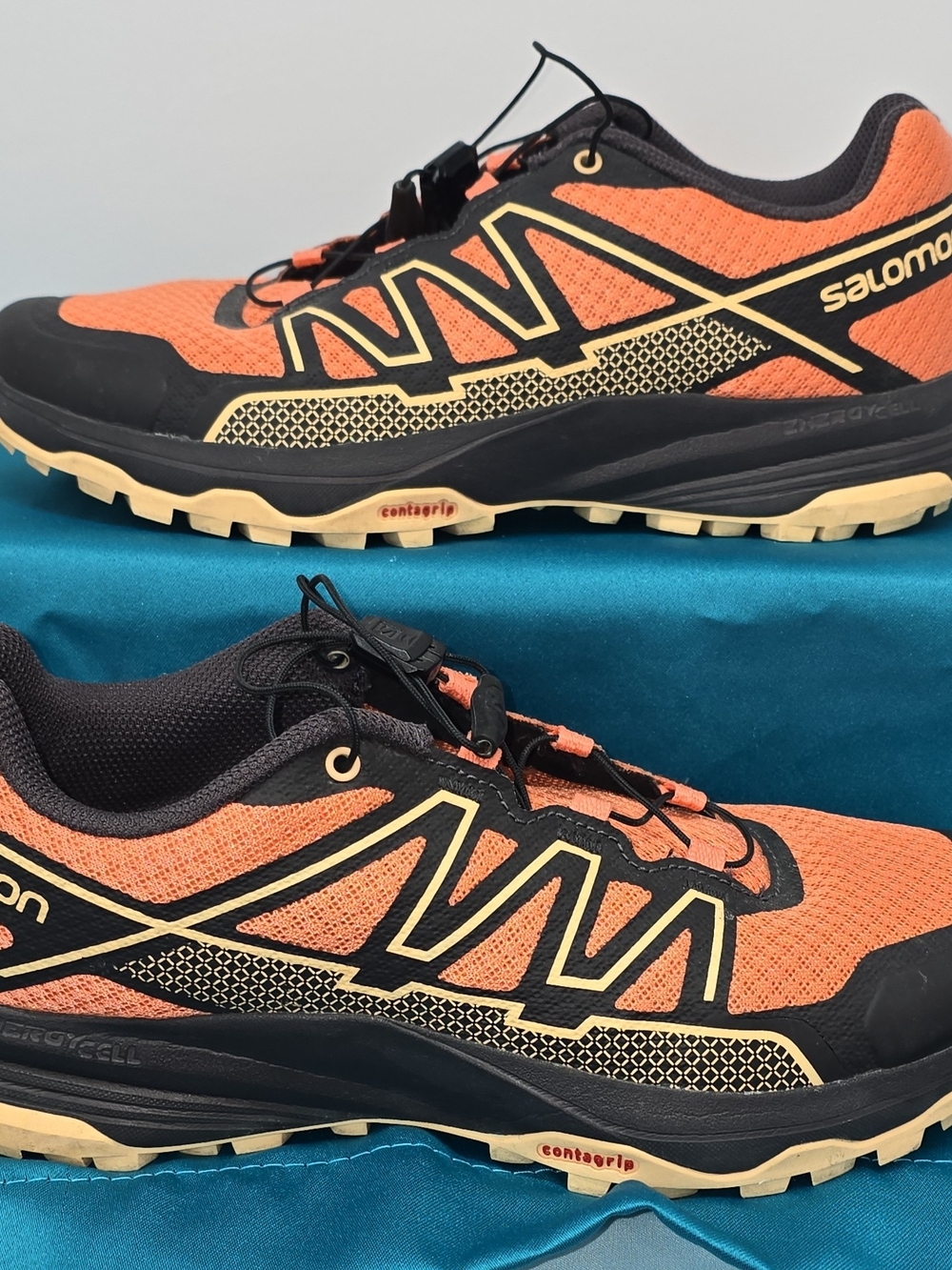 Salomon Orange and Black Women's Trail Running Shoes with Cream Outsole